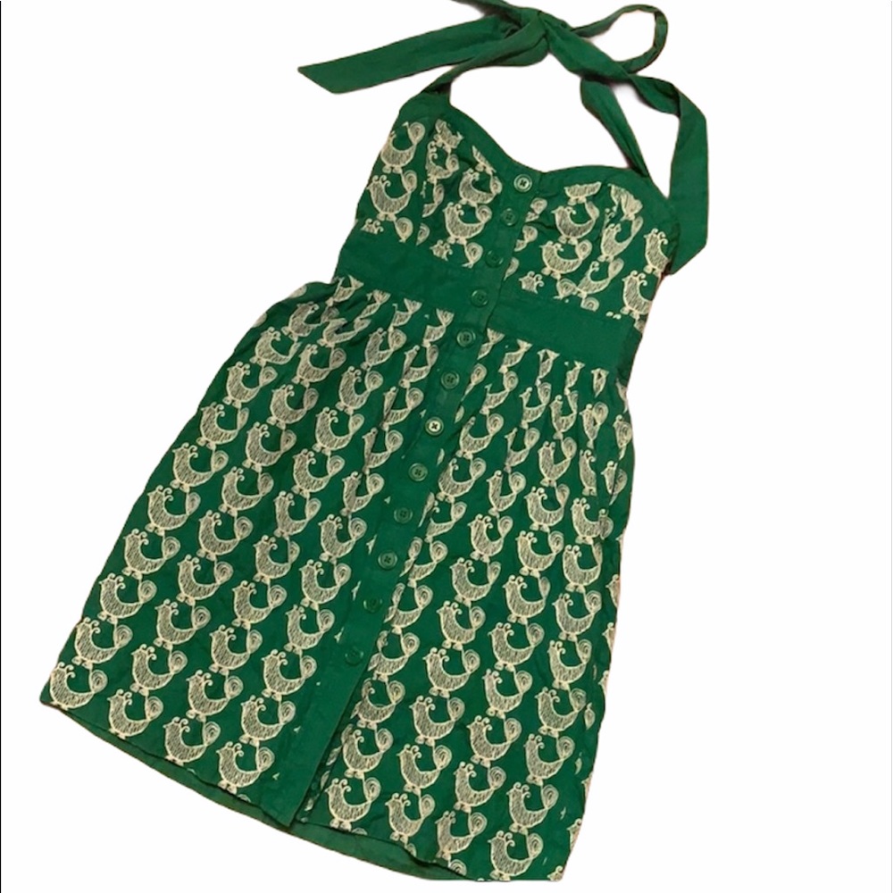 Anthropologie Floreat Cockadoodle Rooster Dress